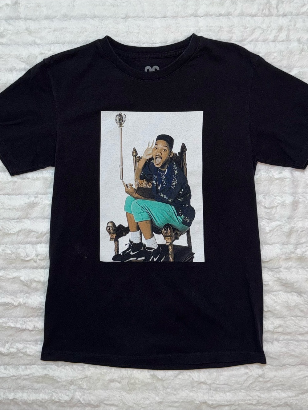 90s LEGENDS Fresh Prince of Bel-Air Black Graphic Tee Crew Neck Size S
